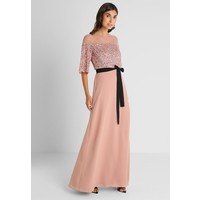 Maya Deluxe SEQUIN BODICE MAXI WITH SHEER YOKE AND CONTRAST TIE BELT Suknia balowa pale mauve M2Z21C029