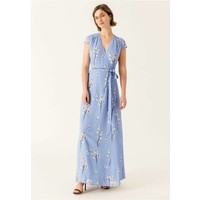 IVY & OAK WRAPPED PRINT LONG DRESS Długa sukienka serenity blue IV321C042