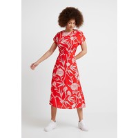 Warehouse BAMBOOZLE PRINT OPEN BACK MIDI DRESS Sukienka letnia red WA221C0JZ