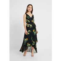 Dorothy Perkins Petite SLEEVELESS LEMONS V NECK FLORAL WRAP MAXI Suknia balowa black DP721C0AL