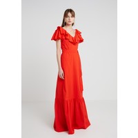 PERSEVERANCE LONDON DITSY ANGLAISE RUFFLED BELTED GOWN Długa sukienka red PEE21C00V