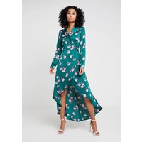 Missguided FRONT CROSSOVER LONG SLEEVE FLORAL DRESS Suknia balowa green/pink M0Q21C13D