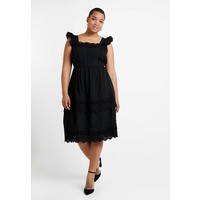 Lost Ink Plus DRESS WITH TRIM Sukienka letnia black LOA21C05Q