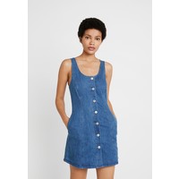 Miss Selfridge BUTTON THROUGH FIT FLARE DRESS Sukienka jeansowa blue MF921C0NX