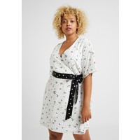 Fashion Union Plus WRAP DRESS WITH CONTRAST PRINT WAIST TIE Sukienka letnia white FAJ21C019