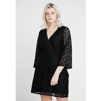 Fashion Union Plus PLUNGE NECK DRESS WITH FLARED SLEEVE Sukienka koktajlowa black FAJ21C00K