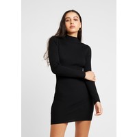 Missguided BASIC HIGH NECK LONG SLEEVE JUMPER DRESS Sukienka dzianinowa black M0Q21C18P