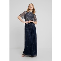 Maya Deluxe HIGH NECK MAXI DRESS WITH OPEN BACK AND SCATTERED SEQUIN Suknia balowa navy M2Z21C04E