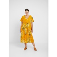 Dorothy Perkins Curve FLORAL PRINT MANIPULATED MIDI DRESS Sukienka letnia yellow DP621C0BQ