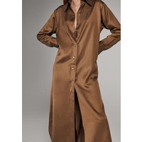 Massimo Dutti CAMPAIGN COLLECTION Długa sukienka khaki M3I21C07E