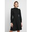Dorothy Perkins MULTI SPOT RUFFLE HIGH NECK SWING Sukienka z dżerseju black DP521C24E