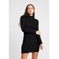 Missguided BASIC HIGH NECK LONG SLEEVE JUMPER DRESS Sukienka etui black M0Q21C18P