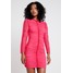 Club L London HIGH NECK RUCHED MINI DRESS Sukienka etui hot pink CLK21C03Q