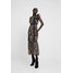 Hope & Ivy Tall PENCIL DRESS WITH DROP HEM AND TRIMS Sukienka letnia black/ochre HOM21C015