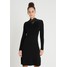 Warehouse HIGH NECK FIT FLARE DRESS Sukienka dzianinowa black WA221C0GN