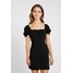 Topshop Petite SQUARE NECK MINI Sukienka letnia black TQ021C02D