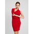 Club L London ONE SHOULDER MINI DRESS Sukienka z dżerseju red CLK21C03E