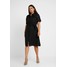 Fashion Union Plus MIDI DRESS WITH INSERT AND BELT DETAIL Sukienka koszulowa black FAJ21C01K
