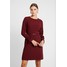 Dorothy Perkins BELTED SHIRRED CUFF DRESS Sukienka letnia burgundy DP521C25K