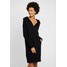 edc by Esprit HOODED DRESS Sukienka dzianinowa black ED121C0P3