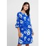 Wallis VIVID FLORAL DOUBLE FLUTE SLEEVE DRESS Sukienka letnia blue WL521C0P5