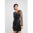 DESIGNERS REMIX FALLON MIX DRESS Sukienka koktajlowa black/cream square DEA21C02D