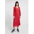 UNIQUE 21 FLORA PRINT DRESS WITH WRAP FRONT Długa sukienka red UNK21C004