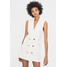 Bershka MIT STREIFENMUSTER Sukienka koszulowa white BEJ21C072
