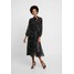 Wallis STAR TIE NECK DRESS Długa sukienka black WL521C0Q7