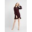 Forever New FRILL PONTE DRESS Sukienka koktajlowa burgundy FOD21C06C