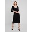 Warehouse BELTED MIDI DRESS Długa sukienka black WA221C0LY
