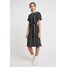 Warehouse STRIPE BUTTON DETAIL WIGGLE DRESS Sukienka letnia black WA221C0HB
