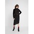 McQ Alexander McQueen HYBRID DRESS Sukienka dzianinowa darkest black MQ121C020