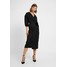 Topshop WRAP DRESS Sukienka koktajlowa black TP721C156