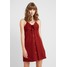 Cotton On TIE FRONT MINI DRESS Sukienka z dżerseju rustic red C1Q21C00K