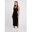 Topshop Petite BELTED COLOUMN Długa sukienka black TQ021C022