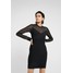 Hervé Léger LONGSLEEVE MESH DRESS Sukienka z dżerseju black HL421C034