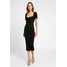 Missguided TIE FRONT TEA DRESS Długa sukienka black M0Q21C18E