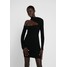 Missguided Tall ONE SHOULDER CUT OUT MINI DRESS Sukienka dzianinowa black MIG21C053