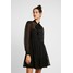 Miss Selfridge FLOCKED SMOCK MINI DRESS Sukienka letnia black MF921C0R4