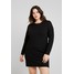 Vero Moda Curve VMHAPPY BASIC ZIPPER DRESS Sukienka dzianinowa black VEE21C01S
