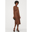H&M Sukienka ze skręconą stójką 0810818001 Brązowy