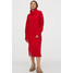 H&M Dzianinowa sukienka z golfem 0771829004 Czerwony