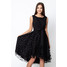 Quiosque Czarna rozkloszowana sukienka z tiulowym dołem 4GD004299