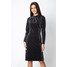 Quiosque Czarna błyszcząca sukienka z długim rękawem 4GD001299