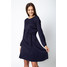 Quiosque Granatowa rozkloszowana sukienka ze wzorem 4GV006802