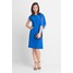 Quiosque Asymetryczna kobaltowa sukienka z tiulowym rękawem 4HH017801