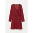 H&M Sukienka z szyfonowej krepy 0769400003 Czerwony/Panterka