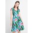 Quiosque Zielona rozkloszowana sukienka w kwiaty 4HP005813