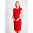 Quiosque Czerwona sukienka z ażurowym wzorem 4FM001601